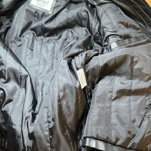 Levi Faux Leather Black Jacket Zippered Closure Vintage Motorcycle Style Size XL - Picture 9 of 12